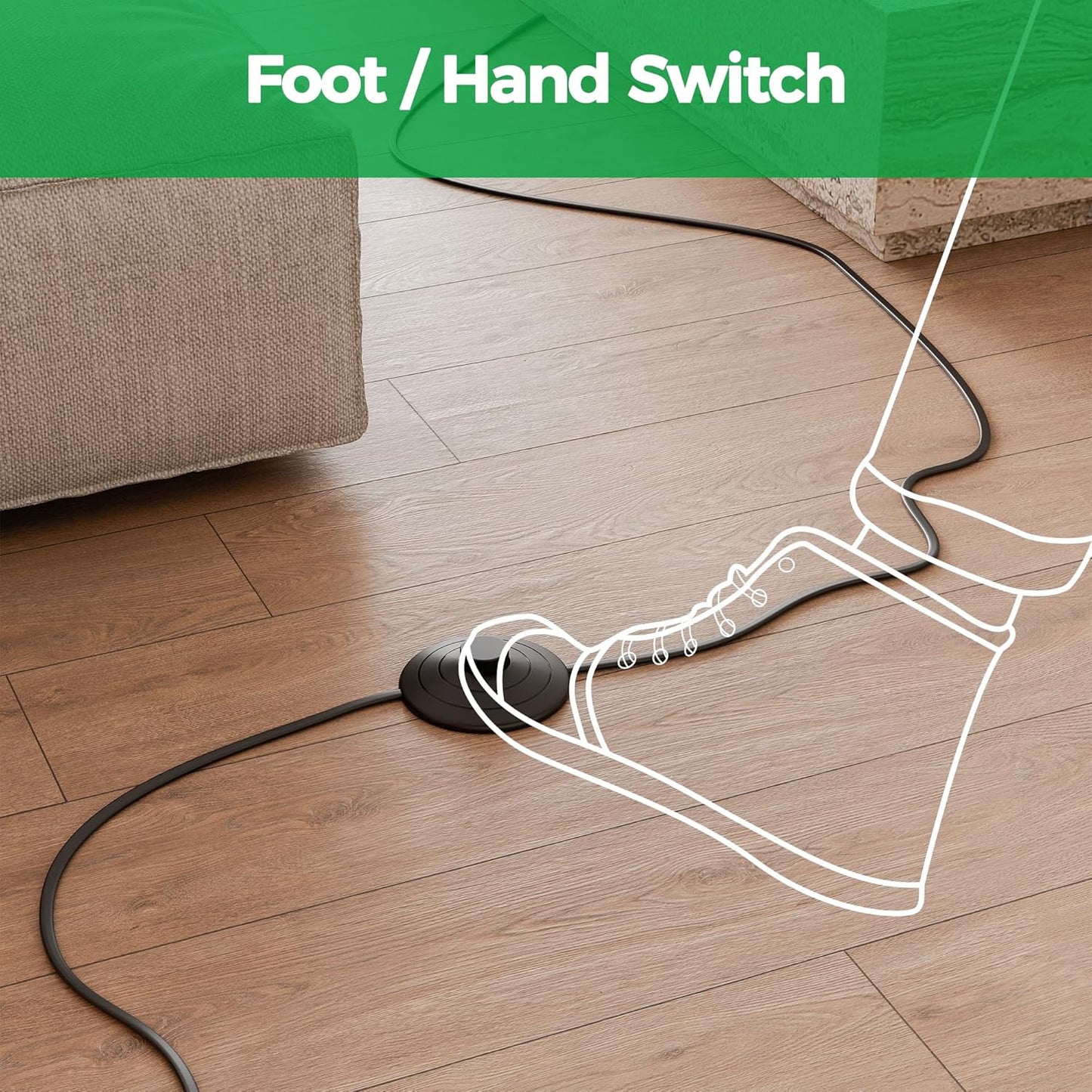 12W LED Indoor Spotlights, Uplights with Foot Switch, 3000K/4000K/5000K Accent Lighting, 5.9 FT Cord
