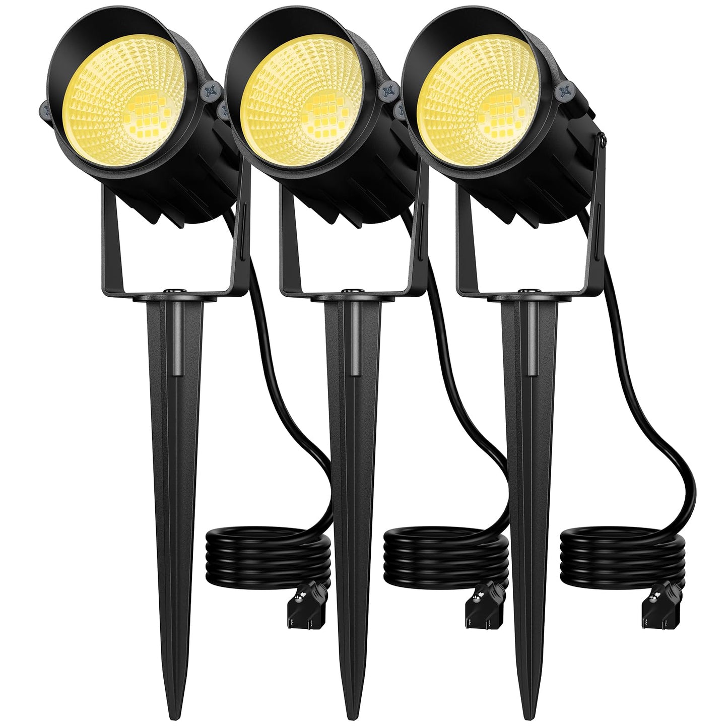 2 Pack 12W RGB Outdoor LED Spotlights, Color-Changing Landscape Lights with Remote, 120V Waterproof