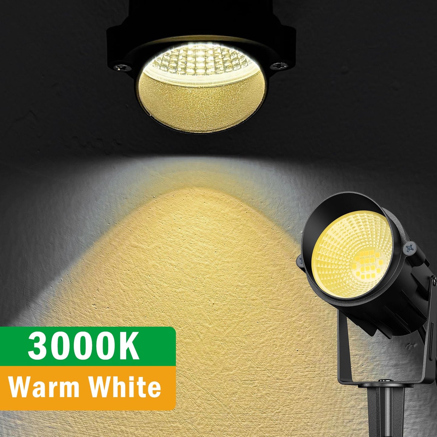 2 Pack 12W RGB Outdoor LED Spotlights, Color-Changing Landscape Lights with Remote, 120V Waterproof